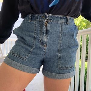 Jones New York High-Waisted Denim Shorts